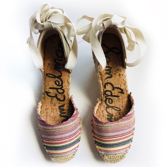 Sam Edelman Patsy Wrap Espadrilles Sandal Wedges - Picture 3 of 8